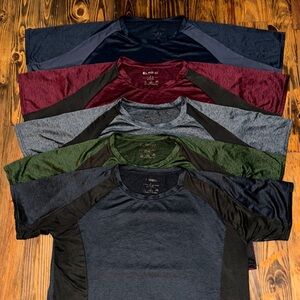 Real Essentials 5 Pack Men’s Short Sleeve Dry Fit Active Crew Neck Tee Shirts